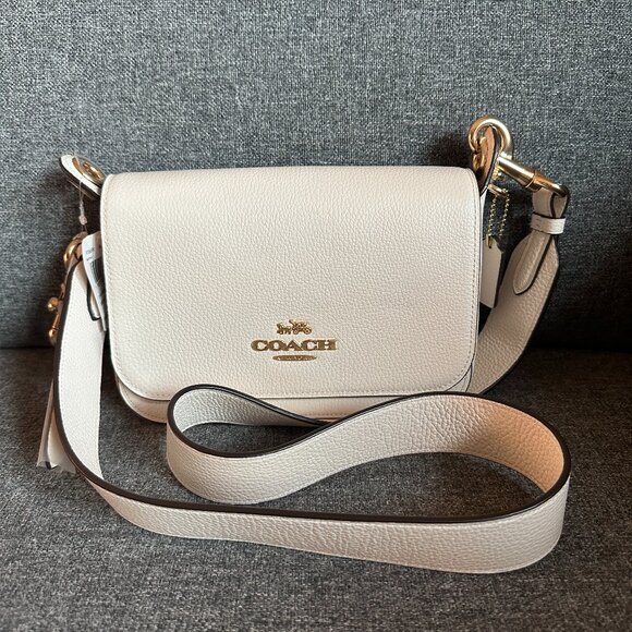 NWT! RARE! COACH Small Jes Messenger With Signature Canvas Strap In Chalk F76698 - Picture 2 of 11